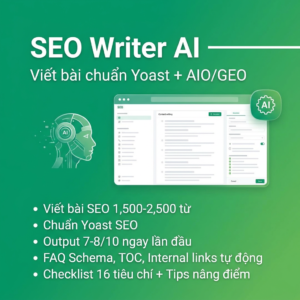 SEO Writer AI — Viết bài chuẩn Yoast + AIOGEO AdsCoffee